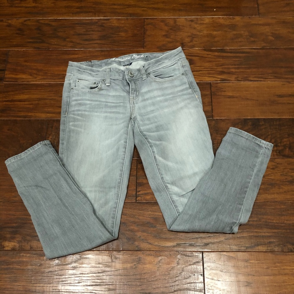 American Eagle super skinny grey wash jeans
